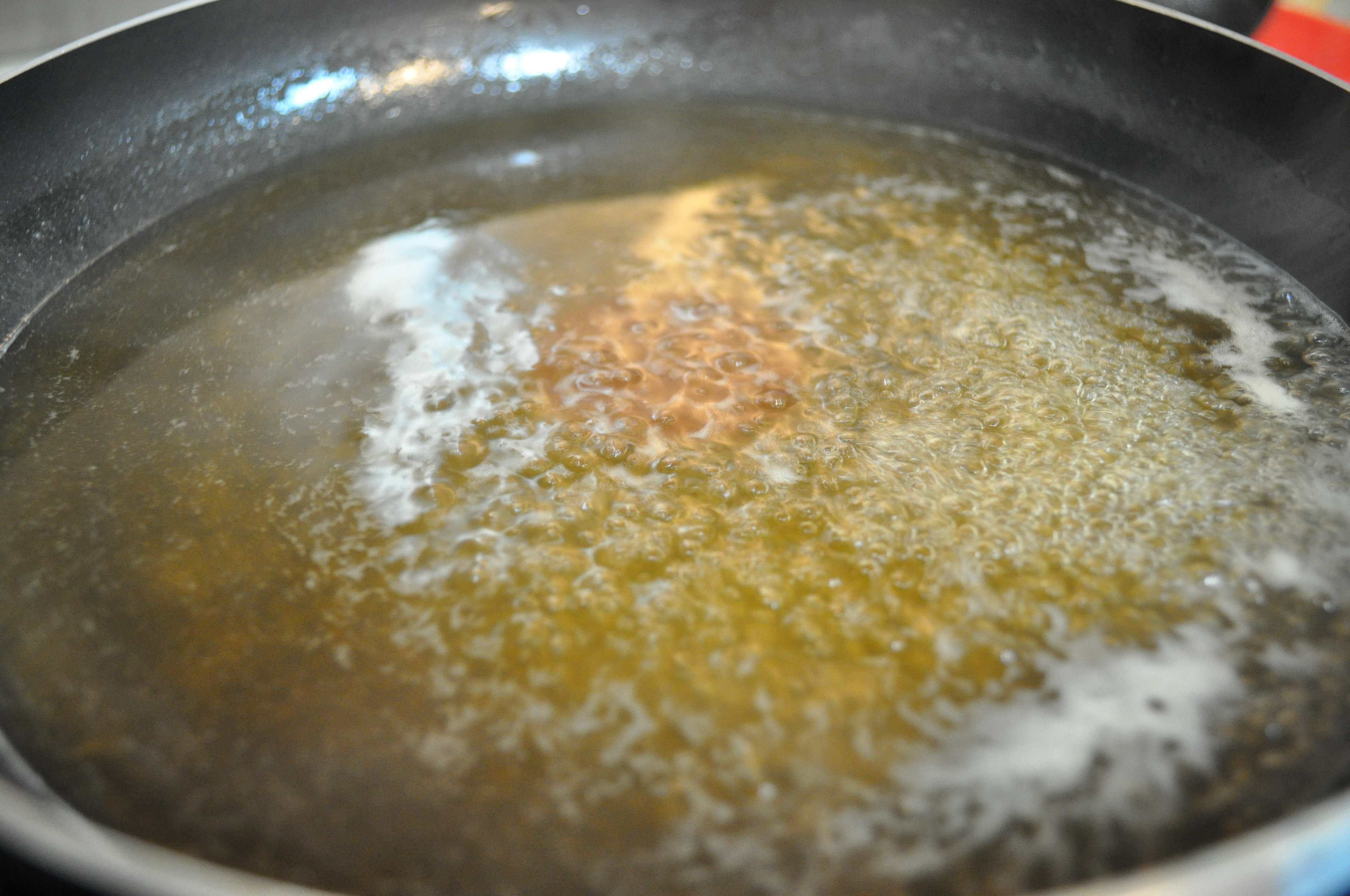 Honey Syrup boiling in pan