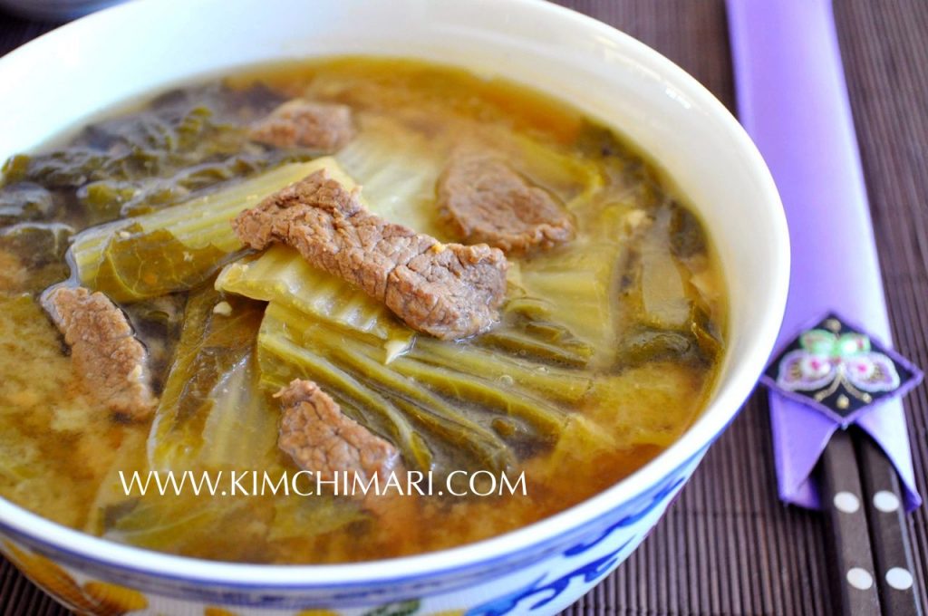Korean Cabbage soup or Baechu Deonjang Guk