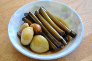 Korean garlic and garlic scape pickles