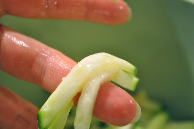 salted zucchini slices