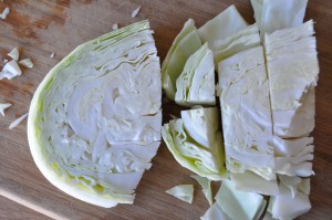 cut cabbage into squares