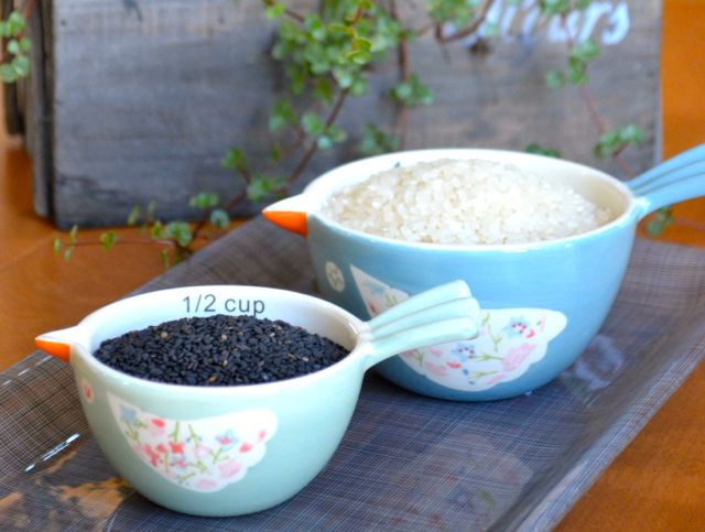 rice and black sesame for jook