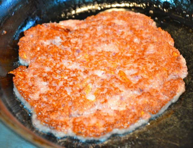 Gamjajeon browned in pan