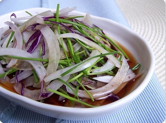 Korean onions in soy vinegar sauce
