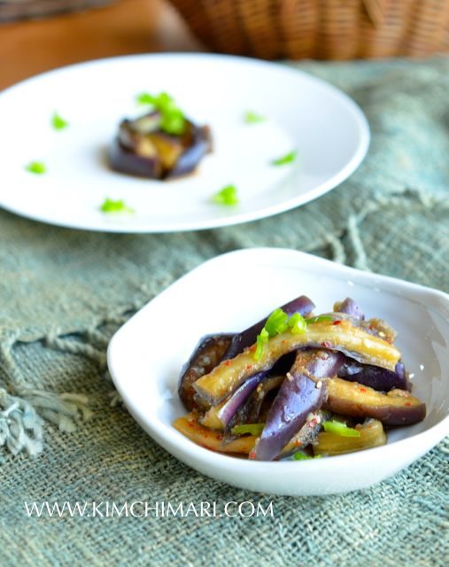 Steamed Eggplant (Gaji Namul) Side Dish - Kimchimari