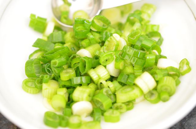 Chopped green onions in perilla seed oil
