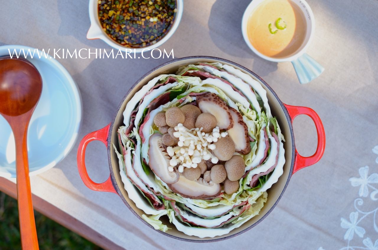 smaller individual serving size mille-feuille nabe with ...