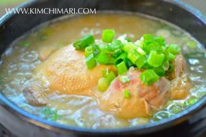 Samgyetang-Korean Ginger Chicken Soup at our local restaurant BN Chicken