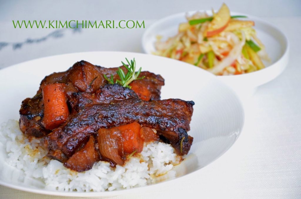 Braised Soy Pork Ribs with Apples