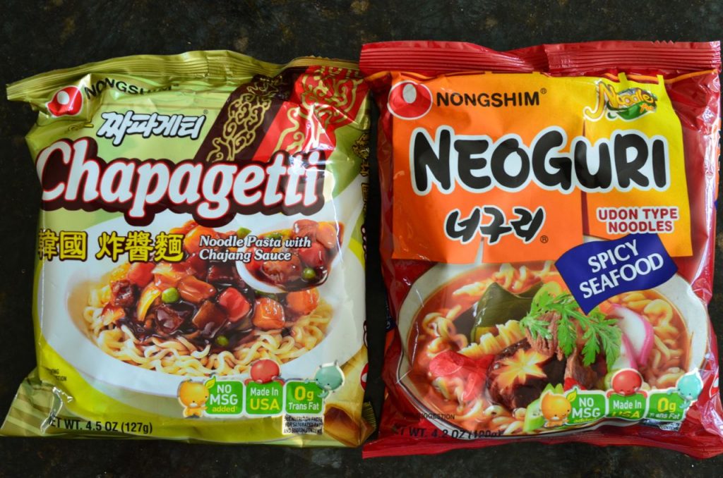 Chapagetti and Neoguri Korean instant noodles
