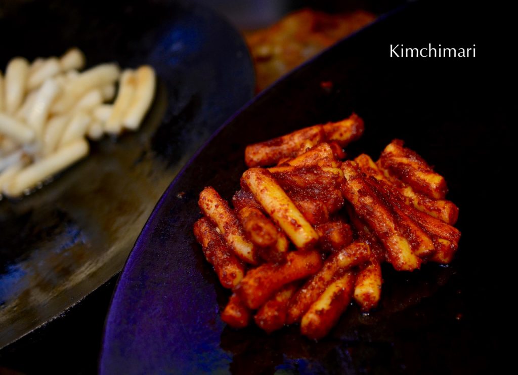 Krorean Kiruem Tteokbokki with red chili powder (spicy) and soy sauce (non-spicy)