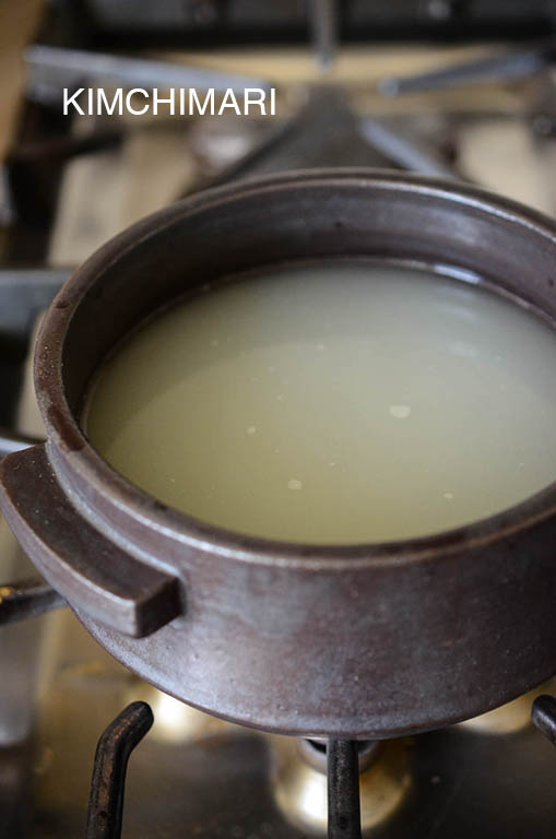 Rice water for Doenjang Jjigae