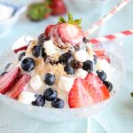 Shaved ice dessert-Korean bingsu with berries