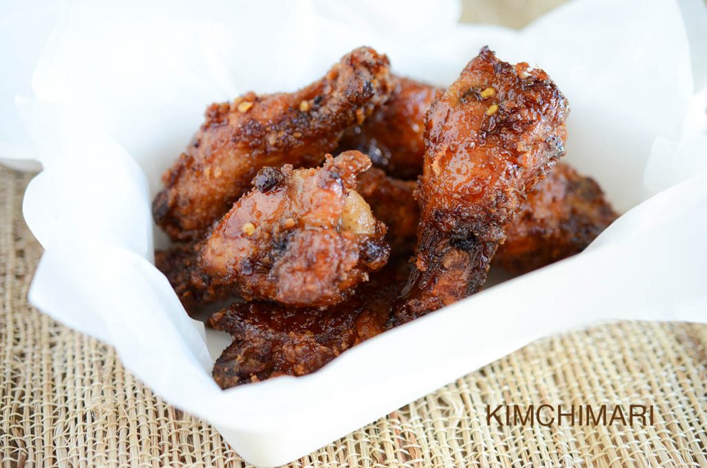 Korean Fried Chicken with Sweet Garlic Soy Glaze (Dakgangjeong)