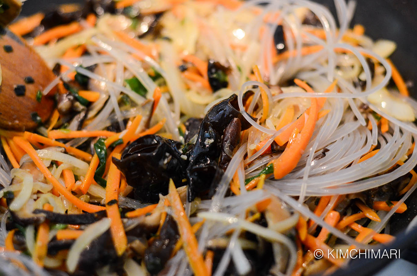 Simple OnePan Korean Glass Noodles (Japchae) Recipe Kimchimari