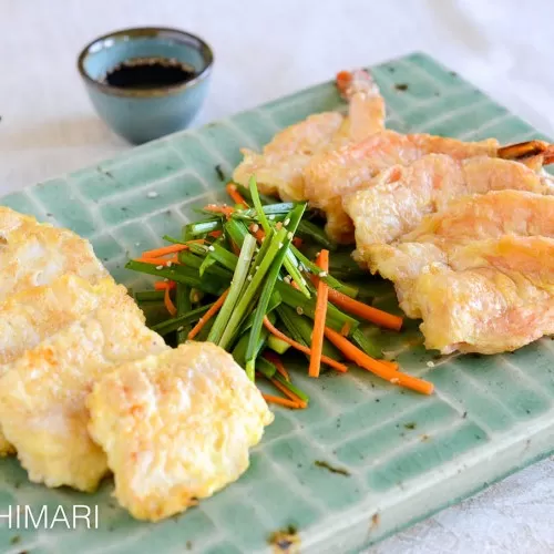 Pan fried Cod and Shrimp Jeon - Korean Seafood Jeon