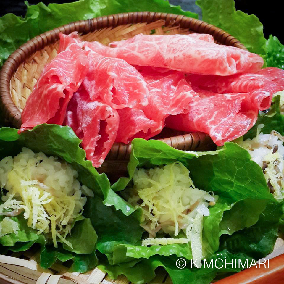 Ssambap with Shabushabu at Jinsang, Seoul