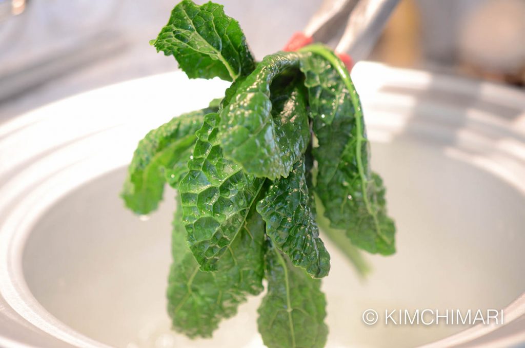 steamed kale for ssambap