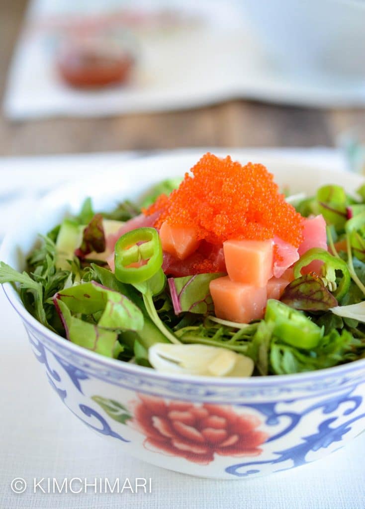 Korean Rice Bowl with Sashimi - Hoedeopbap
