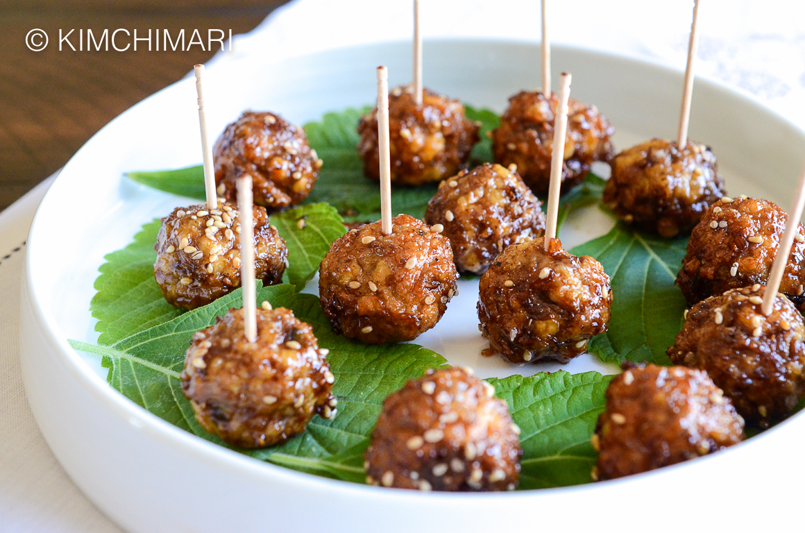 Korean cocktail meatballs with Sweet Soy Glaze