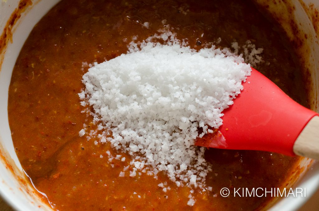 Vegan Kimchi seasoning with salt