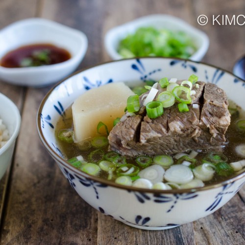 Korean Short Rib Soup Galbitang with Rice