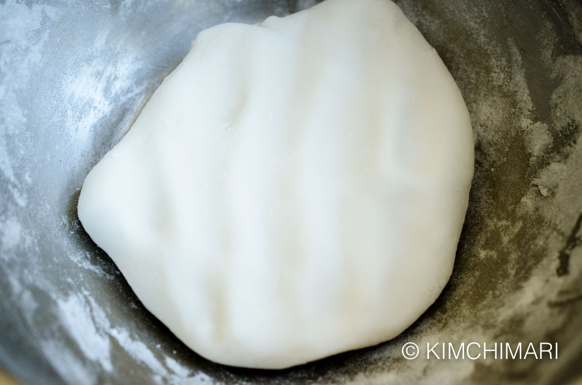 Bukkumi rice flour dumpling dough after kneaded