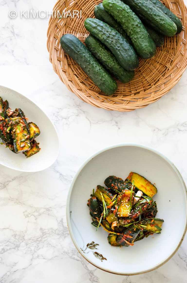 Cucumber Kimchi with Chives Vegan Kimchimari