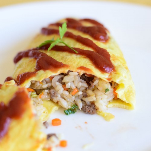 Omurice Omelette Rice Recipe Closeup