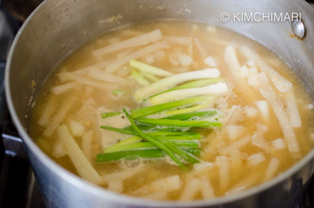 Radish Soup with Soybean Paste Korean Mu Doenjang Guk Kimchimari