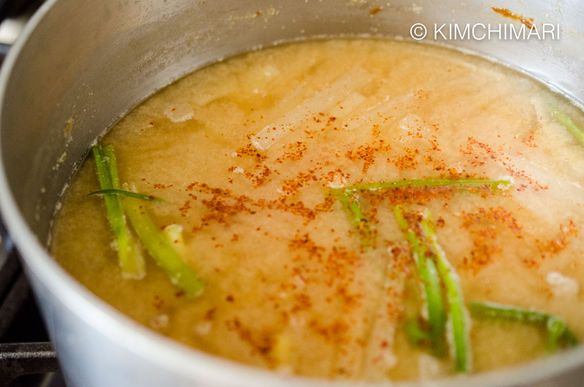 Radish Soup with Soybean paste and chili powder