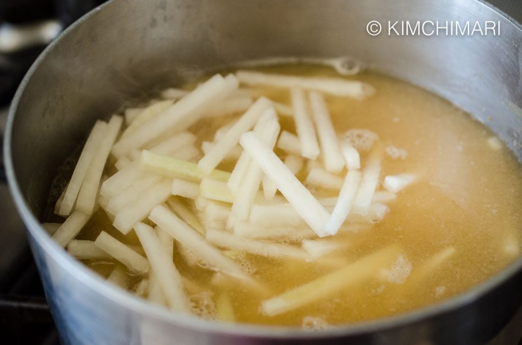 Radish Soup with Soybean Paste Korean Mu Doenjang Guk Kimchimari