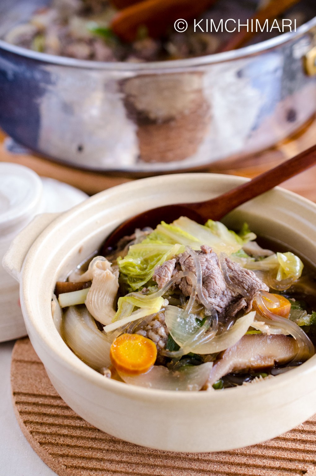Bulgogi Hot Pot with Glass Noodles (Bulgogi Jeongol) Kimchimari