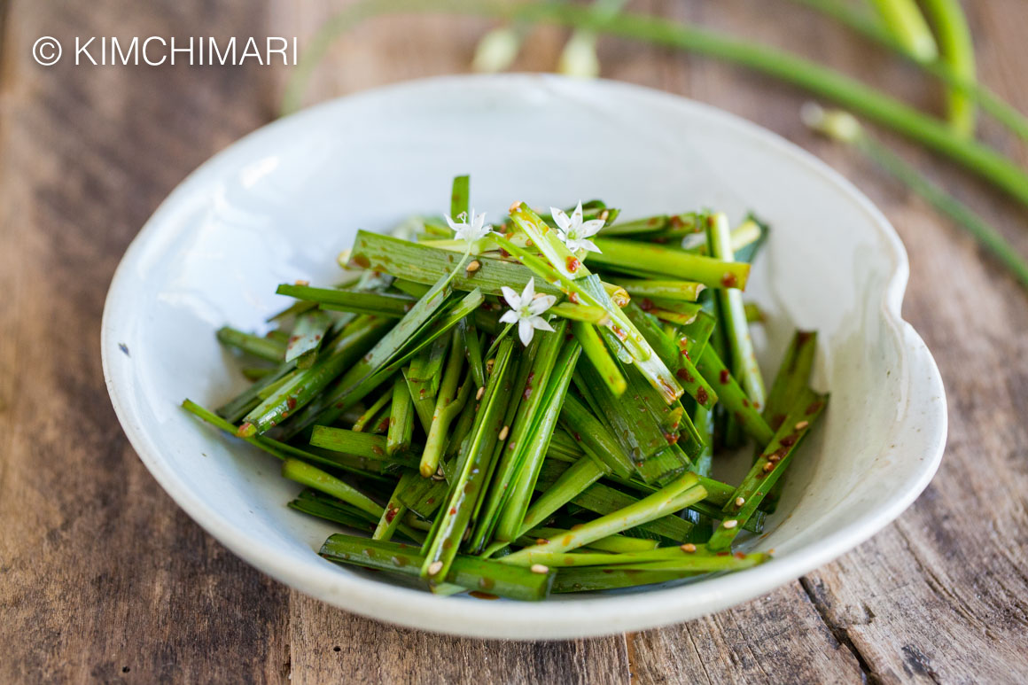 Gressløk Salat – koreansk Buchu Muchim