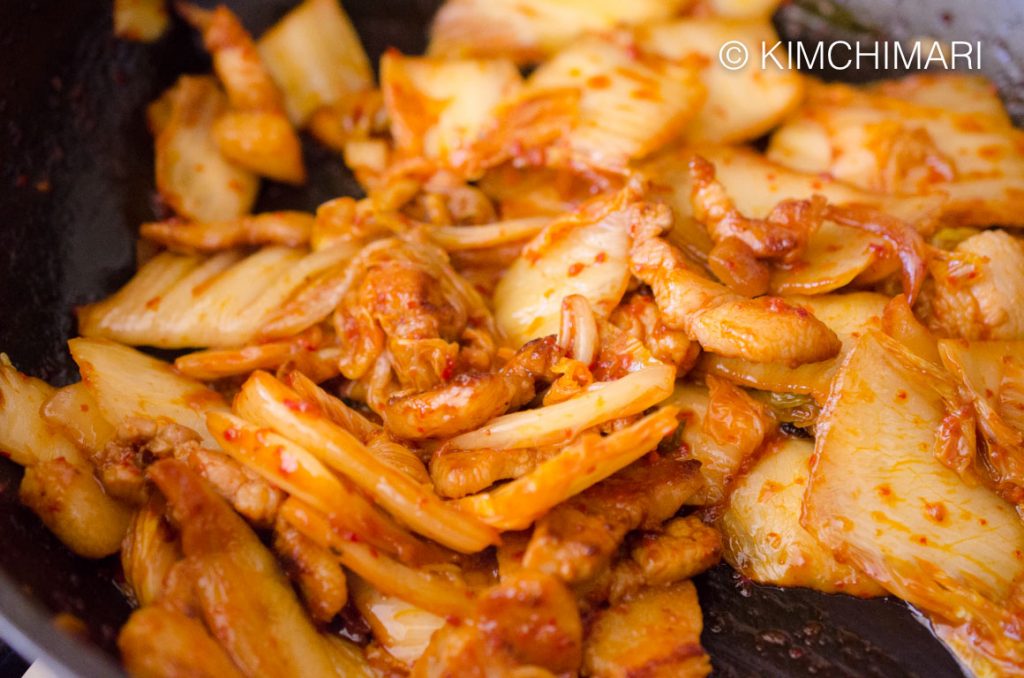 Kimchi Pork Base in Pan for Freezer that makes 3 Korean Kimchi Dishes