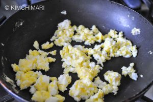 Egg Scramble in frying pan