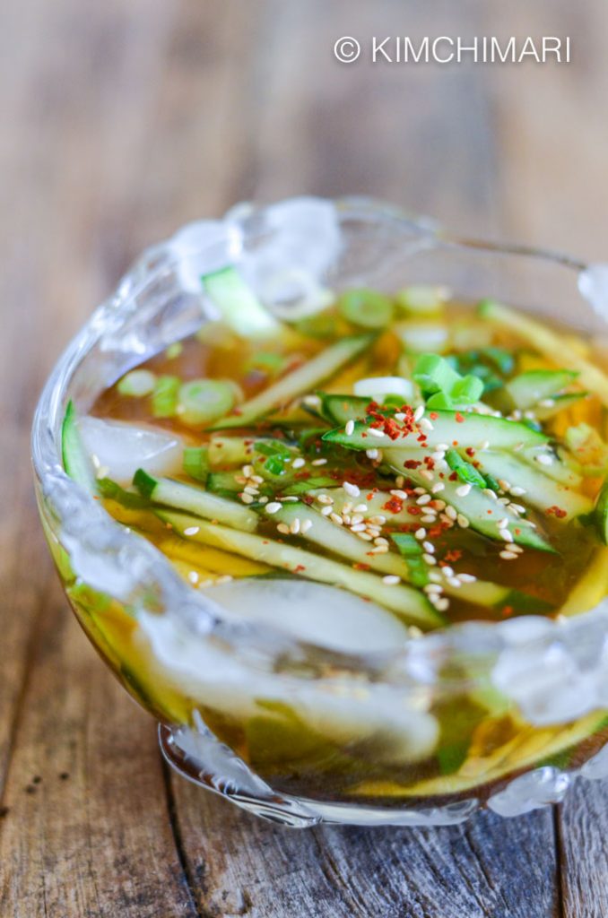 Korean Cold Cucumber Soup (OiNaengguk) Kimchimari