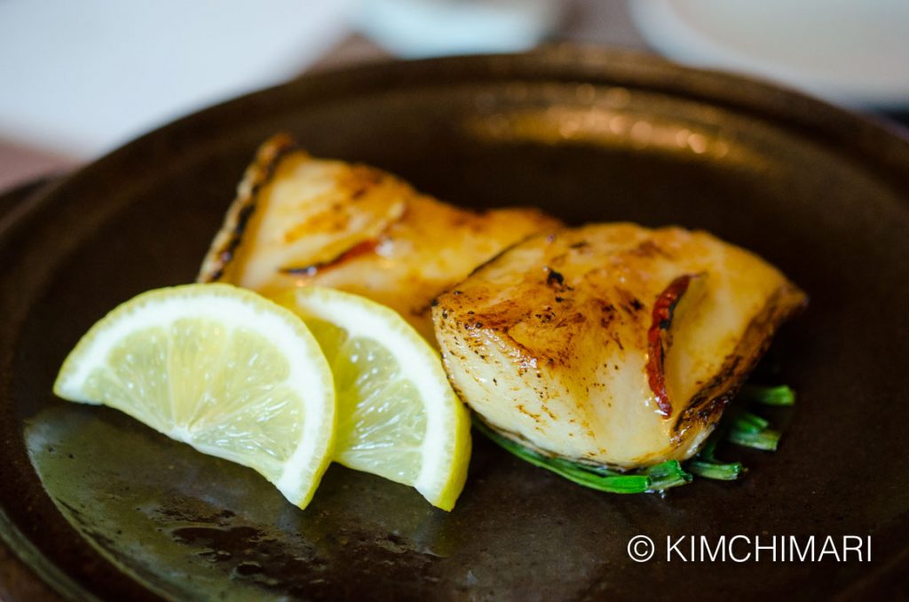 Grilled cod with citron soy sauce
