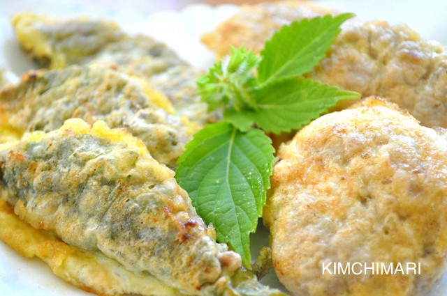 Korean Pan-Fried Beef Patties and Stuffed Perilla Leaves 