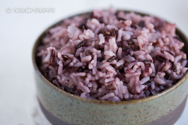 Korean Purple Rice (Rice Cooker and Stovetop Method) - A Peachy Plate