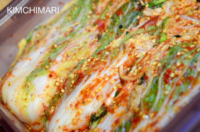 Cabbage Kimchi with Pepper Seeds