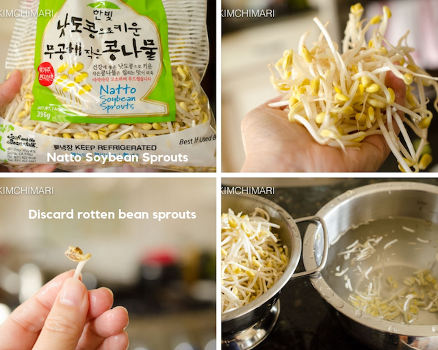 Collage image of Natto Soybean Sprouts