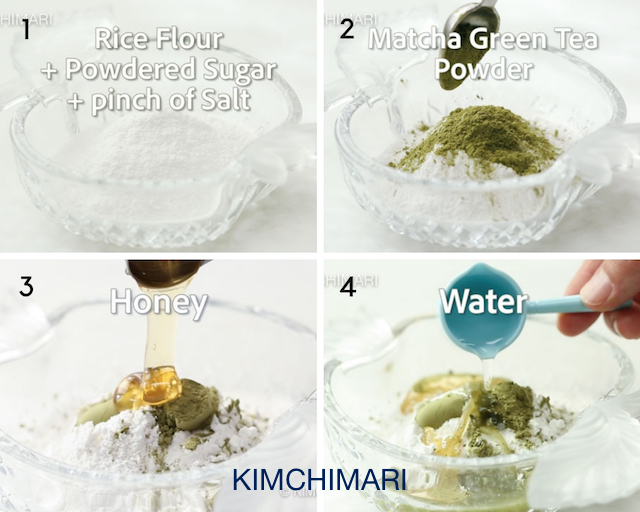 step by step photos of how to make match green tea cookie dough