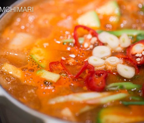 Pollock Roe Stew (Al tang)Jjigae finished in pot