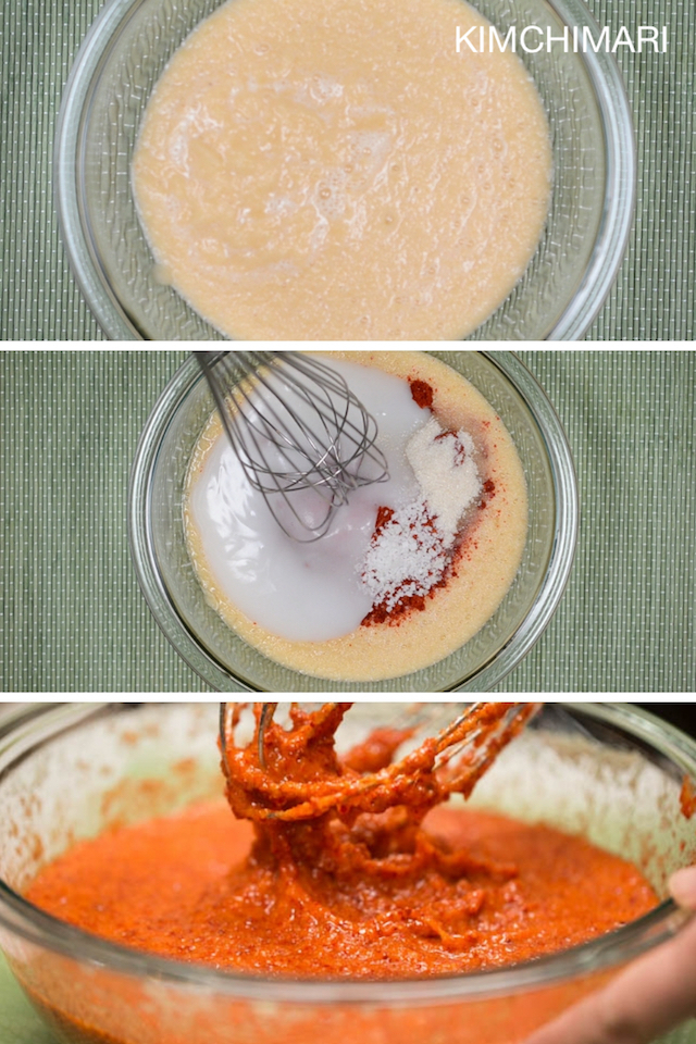 Mixing Blender Seasoning for Easy Kimchi