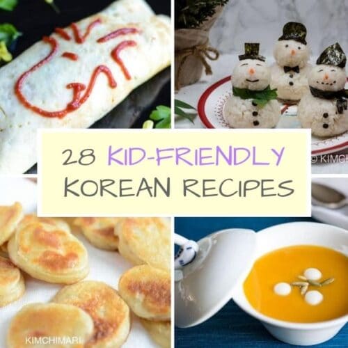 collage image of kid friendly korean recipes
