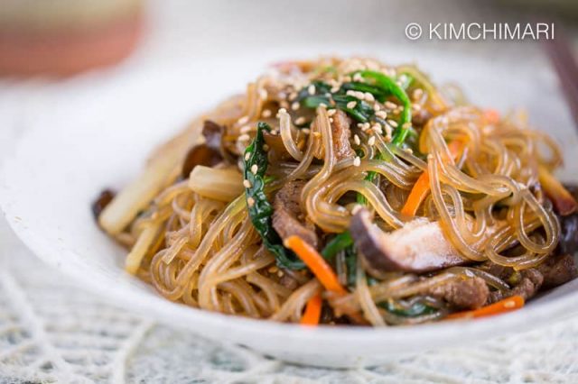 Korean Glass Noodles (Japchae)