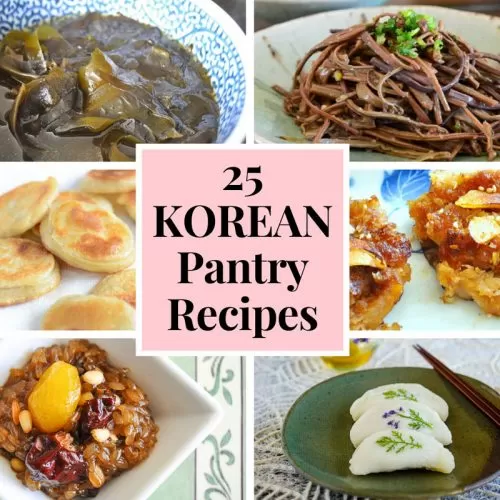 collage image of korean pantry recipes