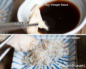 dipping sauce and sesame salt for chicken