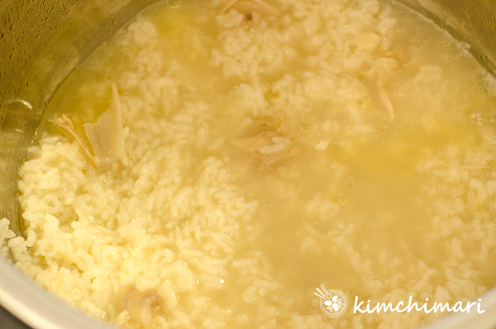 porridge rice cooked for 20 min inside instant pot pot